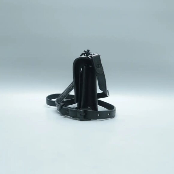 100% Authentic SAINT LAURENT Sunset Mini Black Leather Shoulder Bag 1294-101724 - Picture 3 of 12